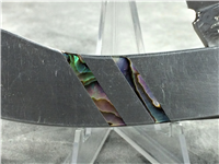 Rare 1980s PARKER CUTLERY BENCH MADE Stainless Steel  Abalone Inlays