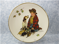 Norman Rockwell 1958 'A Boy and His Dog' Four Seasons 10-1/2" Plate Set of 4 (Gorham, 1971)