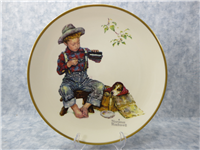 Norman Rockwell 1958 'A Boy and His Dog' Four Seasons 10-1/2" Plate Set of 4 (Gorham, 1971)