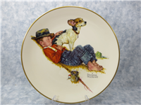 Norman Rockwell 1958 'A Boy and His Dog' Four Seasons 10-1/2" Plate Set of 4 (Gorham, 1971)