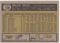 #150 WILLIE MAYS San Francisco Giants Outfield Baseball Card (Topps, 1961)