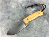 LIONSTEEL M3 9-1/4" Olive Wood Fixed-Blade Hunting Knife with Sheath