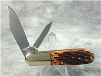 ROUGH RIDER 3-1/4" Brown Jigged Bone 2-Blade Barlow