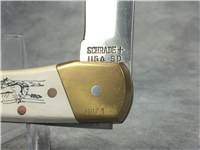 1980s SCHRADE+ SCRIMSHAW Sundance Limited Ed. Lockback Knife w/ Beaded Sheath
