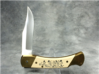 1980s SCHRADE+ SCRIMSHAW Sundance Limited Ed. Lockback Knife w/ Beaded Sheath