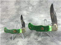 REMINGTON Sportsman Series Family Edition Green Jigged Bone Lockback Knife Set