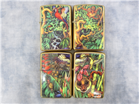 MYSTERIES OF THE FOREST Brass Lighter Collection & Collectible Tin (Zippo,1995)