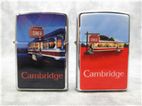 CAMBRIDGE DINER Polished Chrome Lighter Set & Collectible Tin (Zippo,1997)