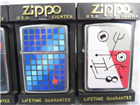 GEOMETRIC COLLECTION with 7 Abstract Art Lighters (Zippo, 1992)