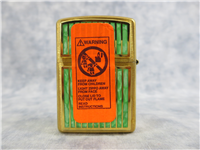 GREEN MARBLE Two-Sided Raised Panel Gold Inlay Brass Lighter (Zippo, 1994)