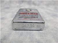 JIM BEAM COLONEL Polished Chrome Advertising Lighter (Zippo, 250JB 310 J, 1997)