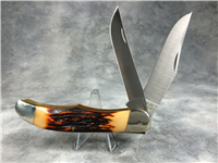 CAMILLUS USA 26 2-Blade Folding 5-1/4" Hunter Knife with Leather Sheath