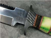 OZAIR Custom Handmade 14-1/4" Green Bone Damascus Guard & Pommel Bowie Knife