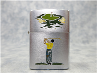 GOLF ETCHED DESIGN Brushed Chrome Lighter (Zippo, 1966)