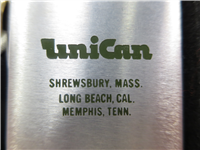 UNICAN Plastics Co. Brushed Chrome Advertising Lighter (Zippo, 1973)
