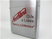 NORTHLAND OILS & LUBES Brushed Chrome Advertising Lighter (Zippo, 1953-1955)