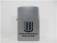 WILSON REFRIGERATION INC Brushed Chrome Advertising Lighter (Zippo, 1953-1955)