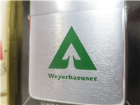 WEYERHAEUSER Brushed Chrome Advertising Lighter (Zippo, 1965)