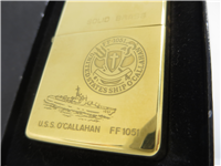 U.S.S. O'CALLAHAN FF-1051 Navy Polished Brass Laser Engraved Lighter (Zippo, 1984)