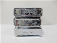 President EISENHOWER WASHINGTON & REAGAN Polished Chrome Laser Engraved Lighter Lot of 3 (Zippo, 1989, 1995)