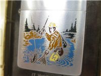 FLY FISHERMAN Brushed Chrome Lighter (Zippo, 1974)