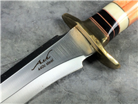 ASH 440C Steel 12-1/4" Fixed Blade Knife with Oklahoma Seal Leather Sheath