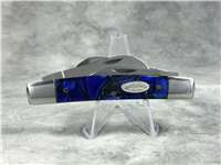 CHIMNEY ROCK CUTLERY Blue Swirl Celluloid 4-Blade Congress Knife
