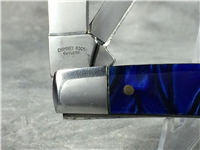 CHIMNEY ROCK CUTLERY Blue Swirl Celluloid 4-Blade Congress Knife