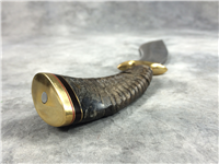 Custom Handmade 11-3/4" Damascus Fixed-Blade Knife with Leather Sheath