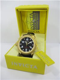 INVICTA Men's 1545 SEA HUNTER Swiss Quartz 50mm Gold Dial with Black Poly Band Watch