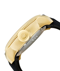 INVICTA Men's 1545 SEA HUNTER Swiss Quartz 50mm Gold Dial with Black Poly Band Watch