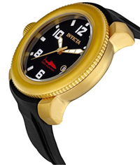 INVICTA Men's 1545 SEA HUNTER Swiss Quartz 50mm Gold Dial with Black Poly Band Watch