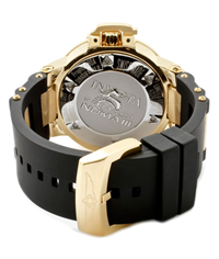 INVICTA Men's 0738 SUBAQUA Swiss Quartz 50mm Gold Dial with Black Poly Band GMT Watch