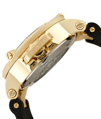 INVICTA Men's 0738 SUBAQUA Swiss Quartz 50mm Gold Dial with Black Poly Band GMT Watch