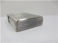 LUCKY STRIKE LARGE BULLSEYE Antique Brushed Chrome Lighter (Zippo, 250LS 498, 1998)