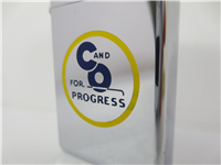 C & O FOR PROGRESS/Chesapeake and Ohio Railway Polished Chrome Slim Advertising Lighter (Zippo, 1967)