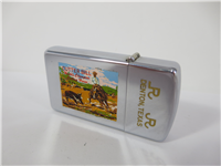 Rare CAUBLE RANCH/CUTTER BILL (Cowboy Mafia) Polished Chrome Slim Advertising Lighter (Zippo, 1967)