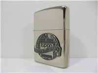 60TH ANNIVERSARY White Nickel Lighter with Pewter Emblem in Collectors Tin (Zippo, 1992)
