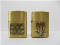 Brickyard 400 Indianapolis 500 Brushed Brass Lighter Set in Collectors Tin  Zippo 1994)