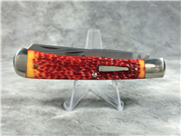 REMINGTON NEW TANG Jigged Red Orange Trapper Bullet Knife
