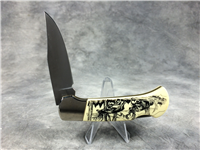 SABRE Scrimshaw Deer Folding Lockback