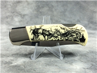 SABRE Scrimshaw Deer Folding Lockback