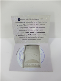 ONE WORLD ONE FUTURE Titanium Millennium Edition Lighter (Spanish Booklet) in Collectors Tin (Zippo, 1999)