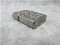 FILIGREE PATTERN Laser Engraved Front/Side/Top/Back Black Ice Lighter (Zippo, 28833, 2015)