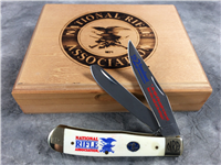 NATIONAL RIFLE ASSOCIATION NRA 2nd Amendment Smooth White Bone Trapper Knife