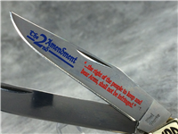 NATIONAL RIFLE ASSOCIATION NRA 2nd Amendment Smooth White Bone Trapper Knife