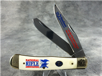 NATIONAL RIFLE ASSOCIATION NRA 2nd Amendment Smooth White Bone Trapper Knife