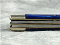 OLD RAM Solingen Steel Blue Swirl Celluloid 4-Blade 3-5/8" Congress
