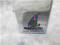 GECKO WINDSURFER (Hawaii) Polished Chrome Lighter (Zippo, #250, 1990)