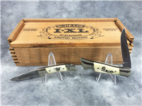 1981 I-XL SCHRADE WOSTENHOLM Scrimshaw Ship Design Limited Edition Knife Set